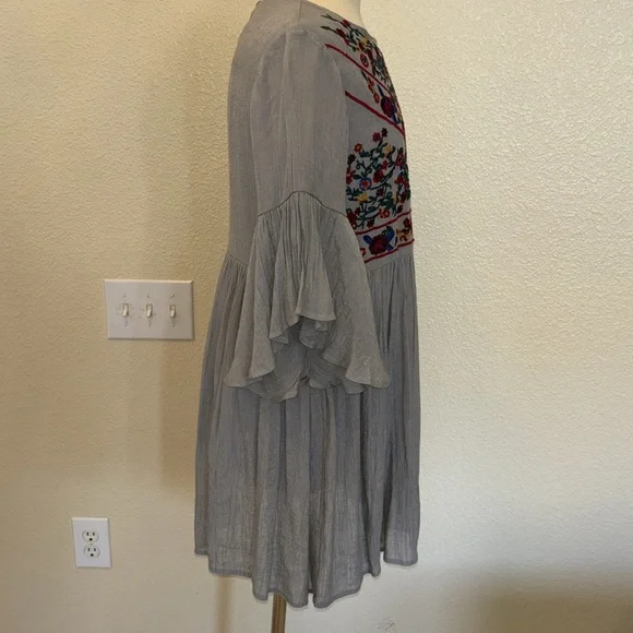 Umgee embroidered accent all sleeve dress - Picture 4 of 6